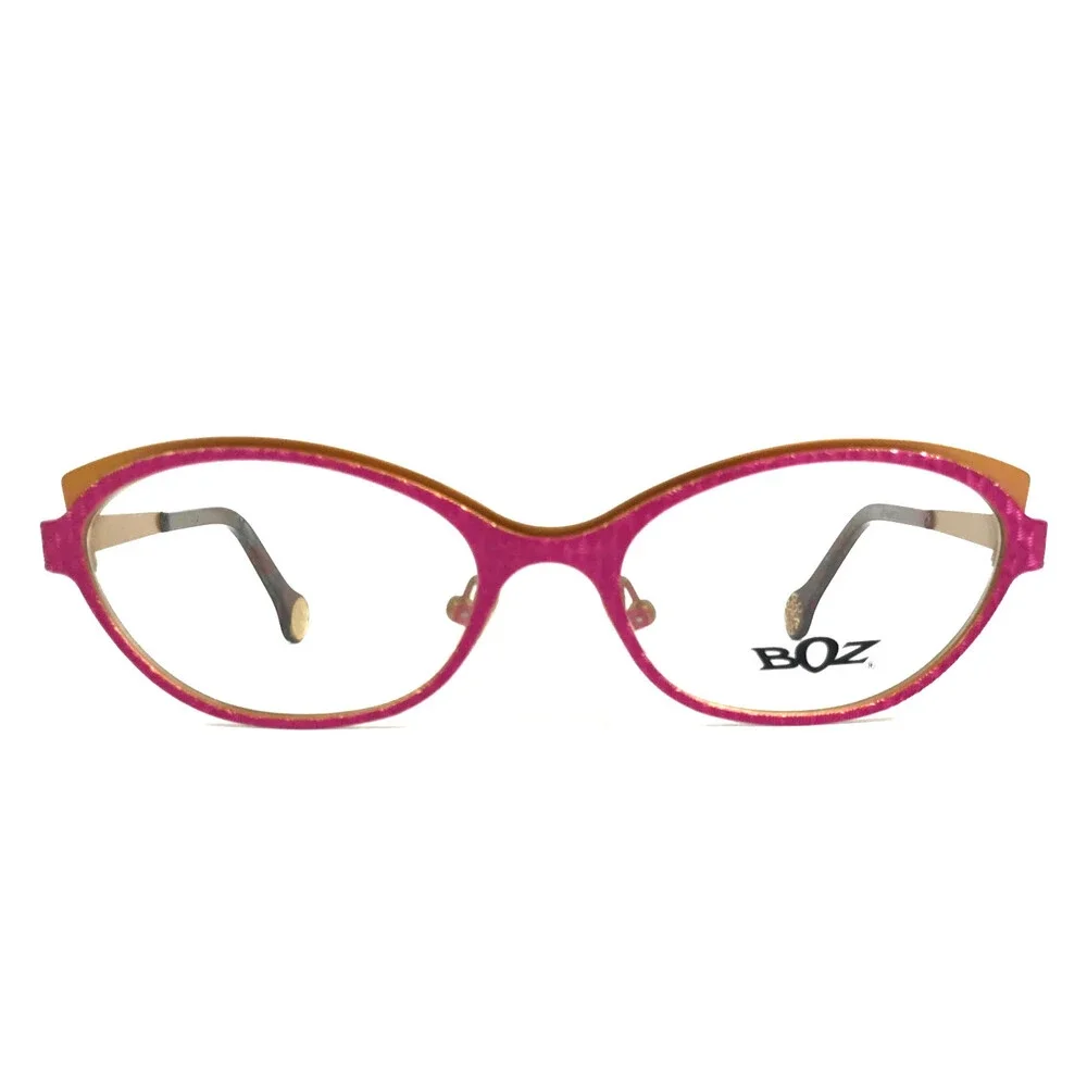 BOZ Eyeglasses Frames VISTA 8050 Pink Gold Cat Eye Full Rim 52-17-140